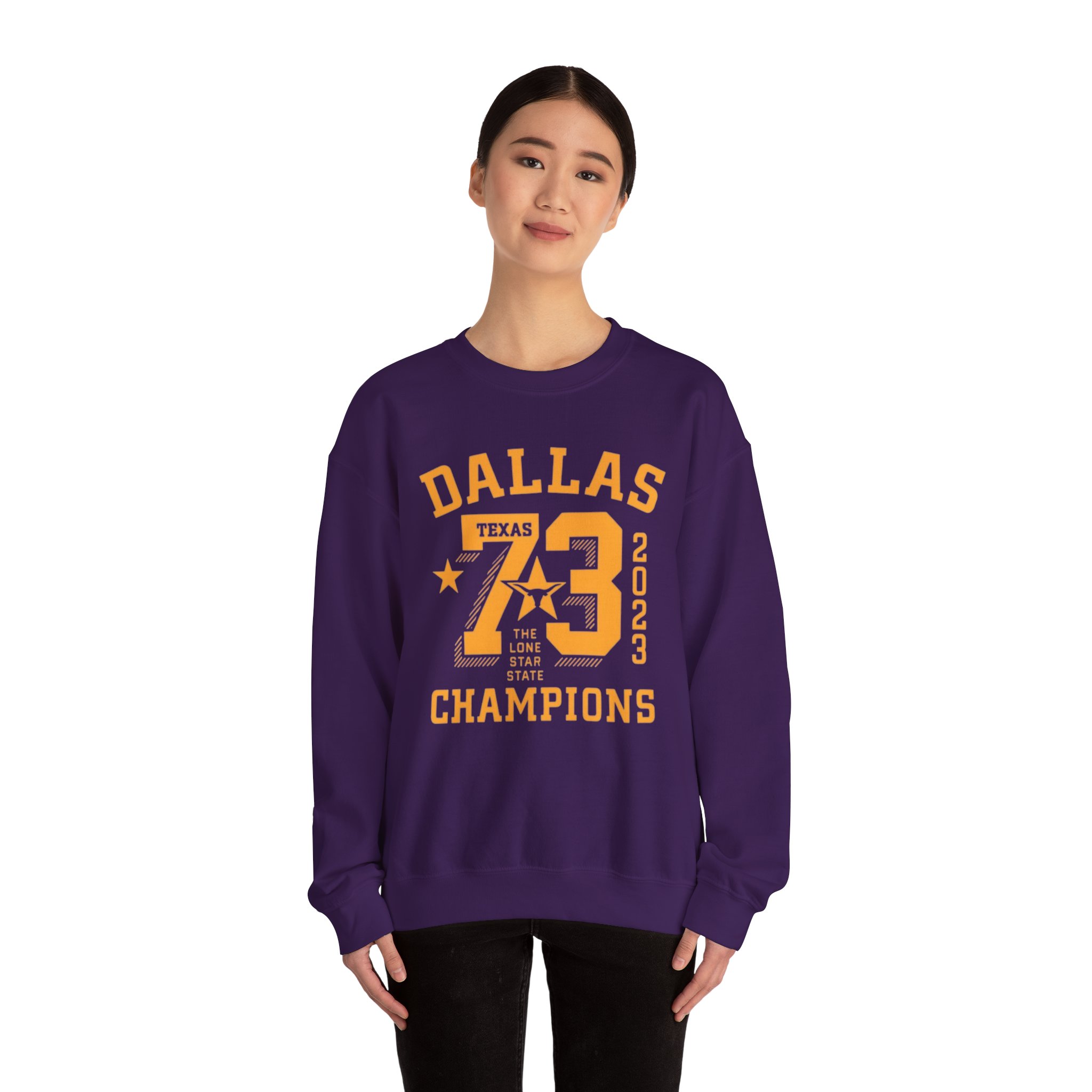 Dallas Champions Sweatshirt, Unisex Crewneck, Texas Sports Apparel, Gift for Fans, Casual Comfort, Perfect for Celebrations retro typography, - Image 4