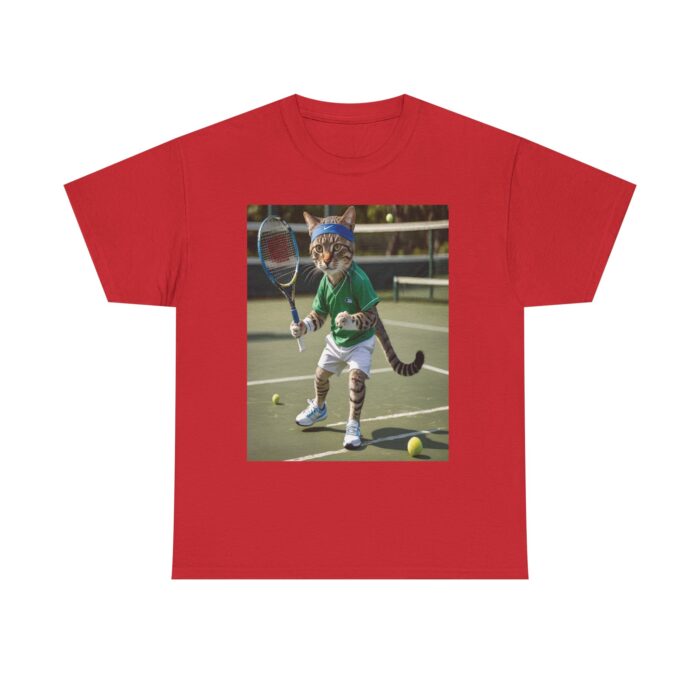 Funny Cat Tennis Unisex Heavy Cotton Tee, Sports Tee, Cat Lover Gift Playful Sports  Tennis Lovers Funny Animal - Image 21