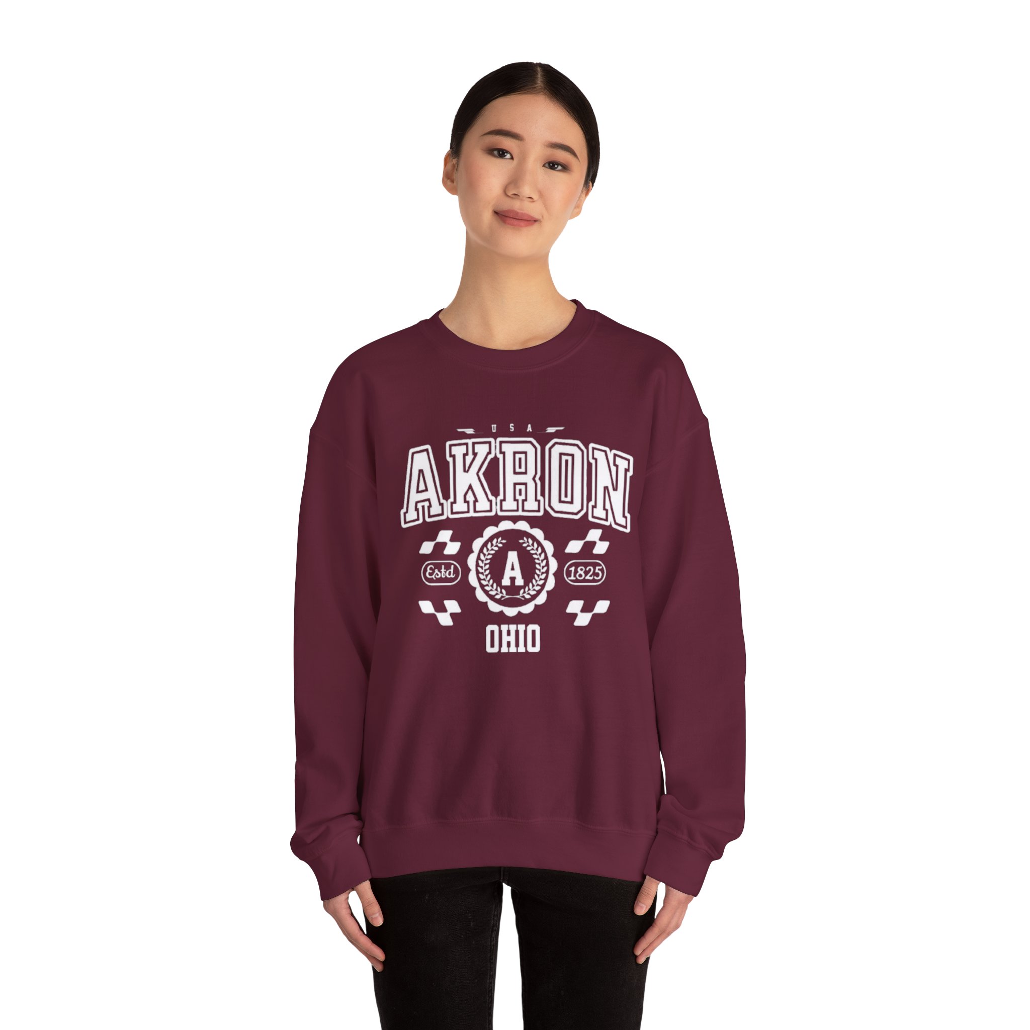 Akron Ohio athletic Vintage and Retro Style Crewneck Sweatshirt - Image 8