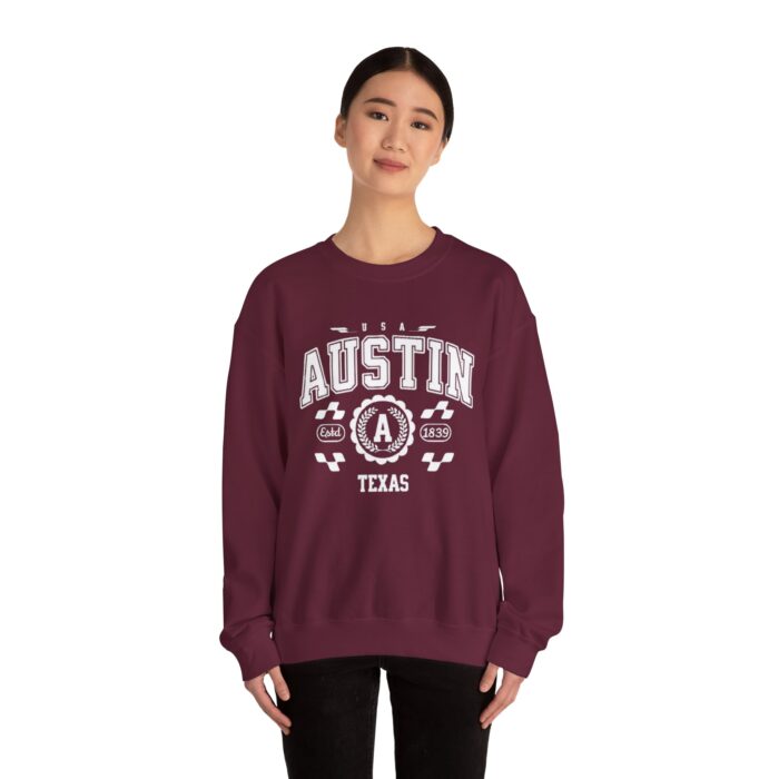 Austin Texas TX Vintage Sports Design Sweatshirt - Retro Athletic Pullover for Men and Women - Image 8