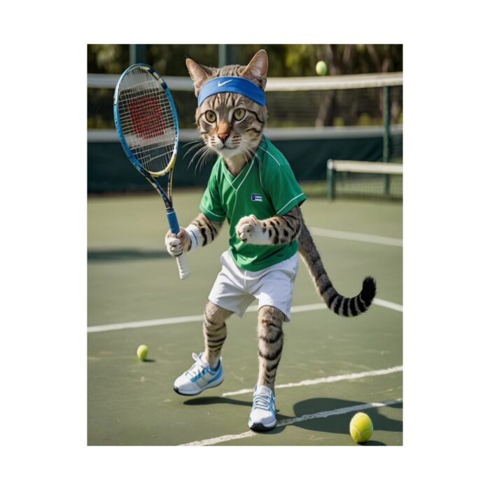 Funny Tennis Cat Poster – Playful Sports Wall Art for Cat & Tennis Lovers - Image 2