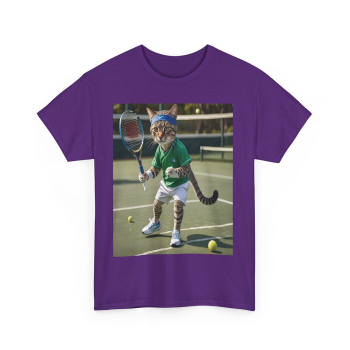 Funny Cat Tennis Unisex Heavy Cotton Tee, Sports Tee, Cat Lover Gift Playful Sports  Tennis Lovers Funny Animal - Image 19
