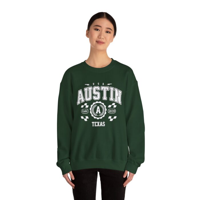 Austin Texas TX Vintage Sports Design Sweatshirt - Retro Athletic Pullover for Men and Women - Image 12