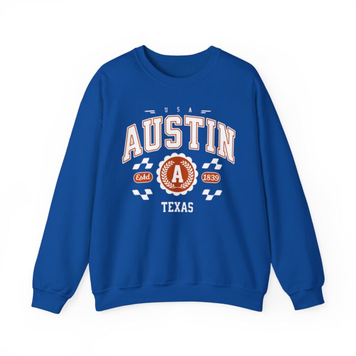 East 1839 Austin Texas TX Vintage Athletic Sports Design Pullover Crewneck Sweatshirt - Image 21
