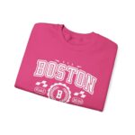 Boston Massachusetts Adult Unisex Crewneck Sweatshirt - Letter Graphic Print - Image 19