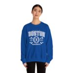 Boston Massachusetts Adult Unisex Crewneck Sweatshirt - Letter Graphic Print - Image 12