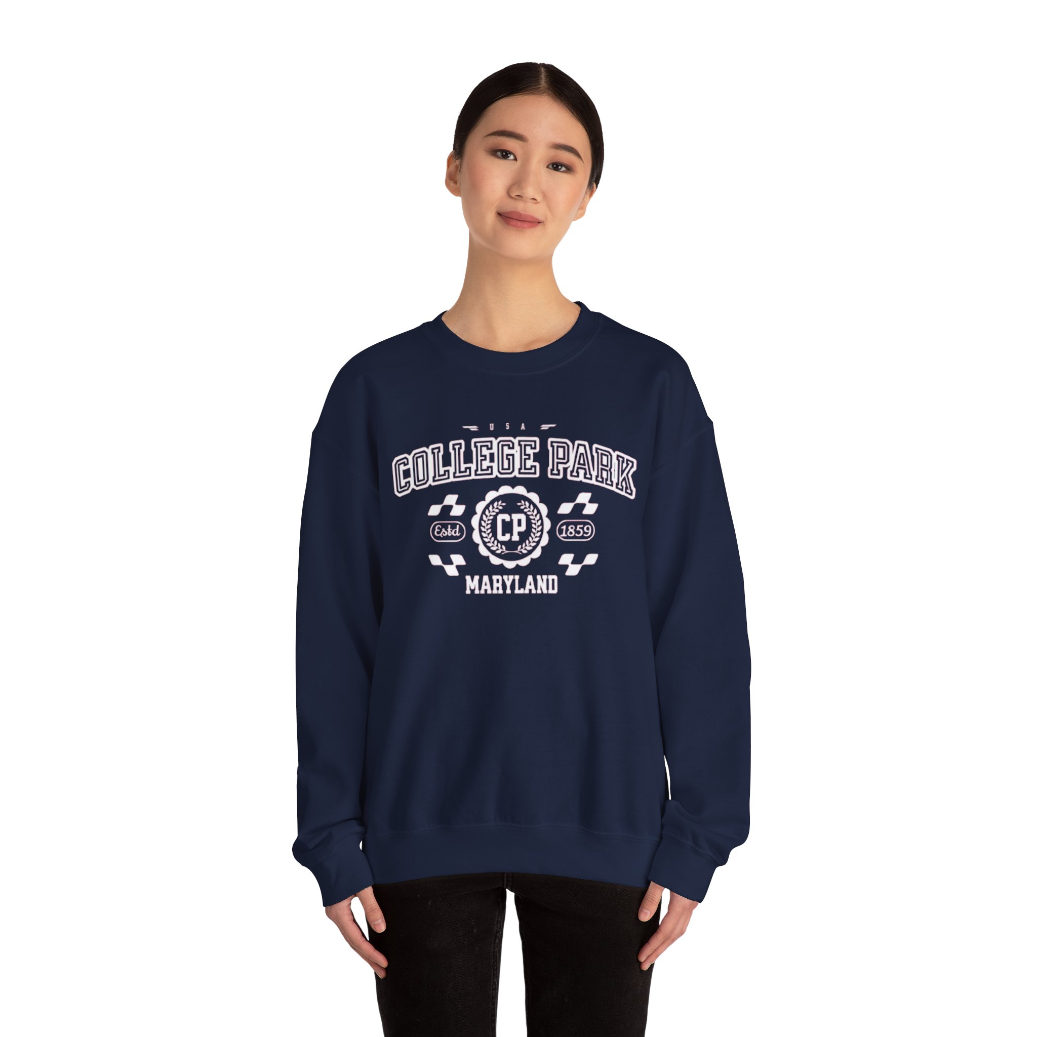 College Park Maryland MD Vintage Athletic Sports Sweatshirt - Unisex Crewneck - Image 16
