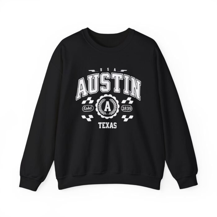Austin Texas TX Vintage Sports Design Sweatshirt - Retro Athletic Pullover for Men and Women - Image 1