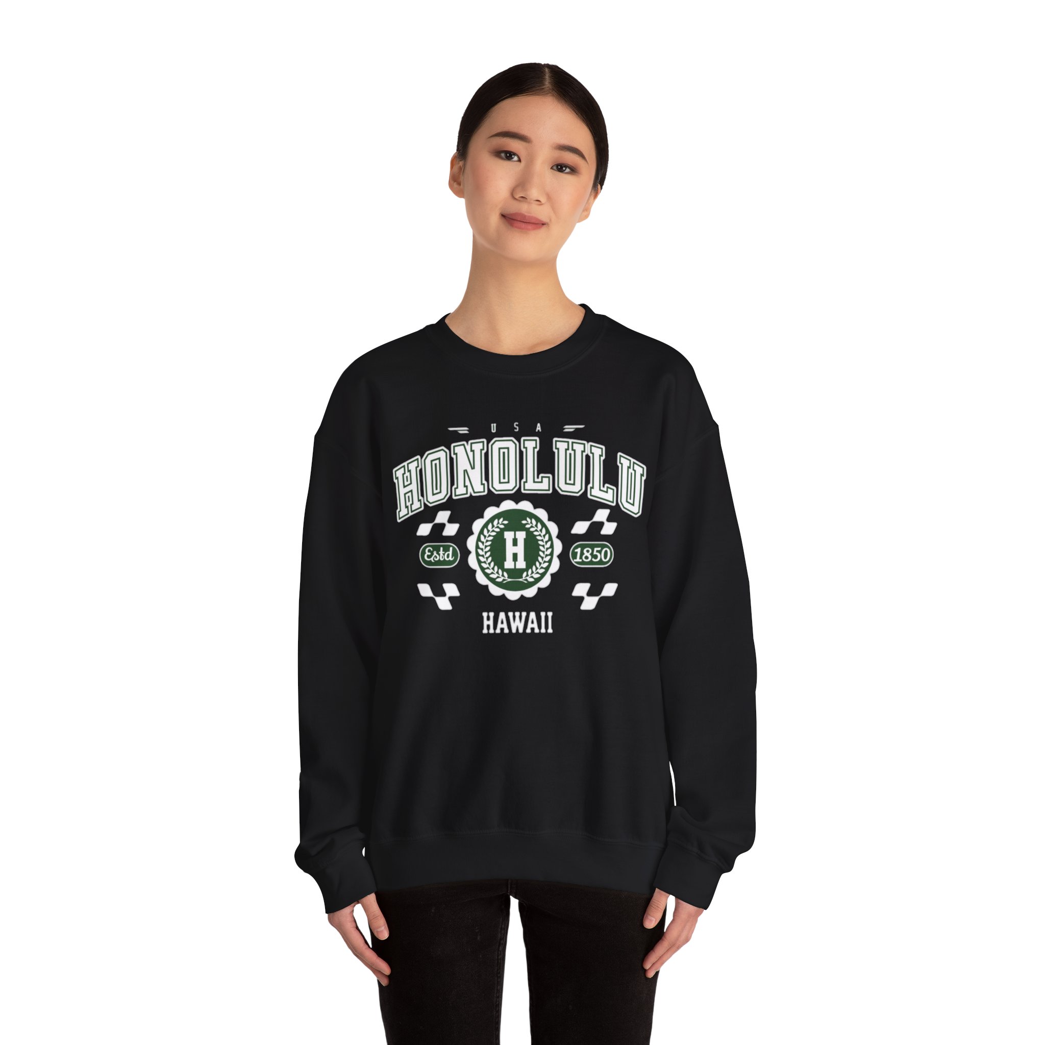 Vintage Honolulu Hawaii HI Athletic Sports Design varsity pullover sweater Crewneck Sweatshirt - Image 4