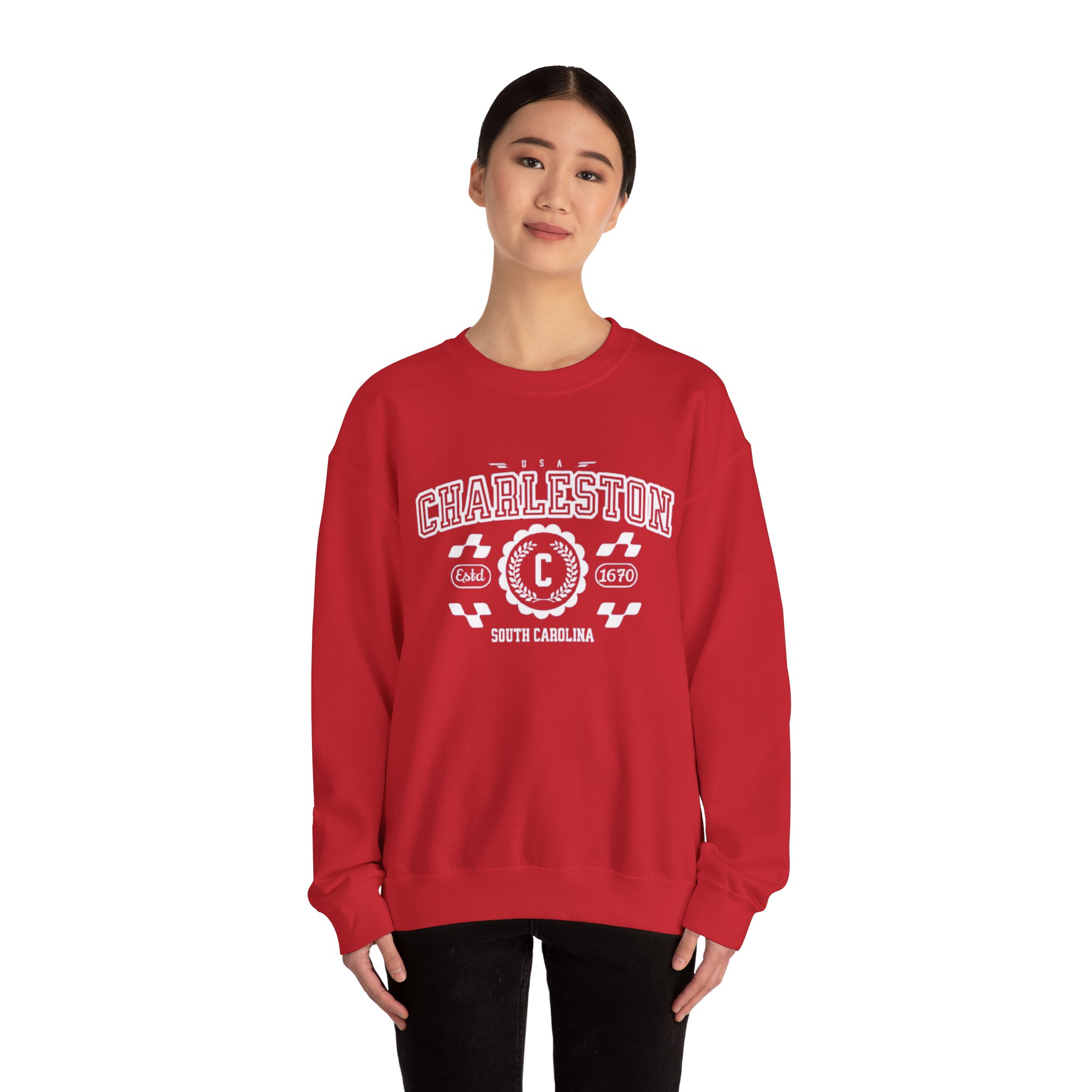 Charleston South Carolina SC Varsity Style Sweatshirt - Unisex Vintage Athletic Crewneck sweater or hoodie - Image 24