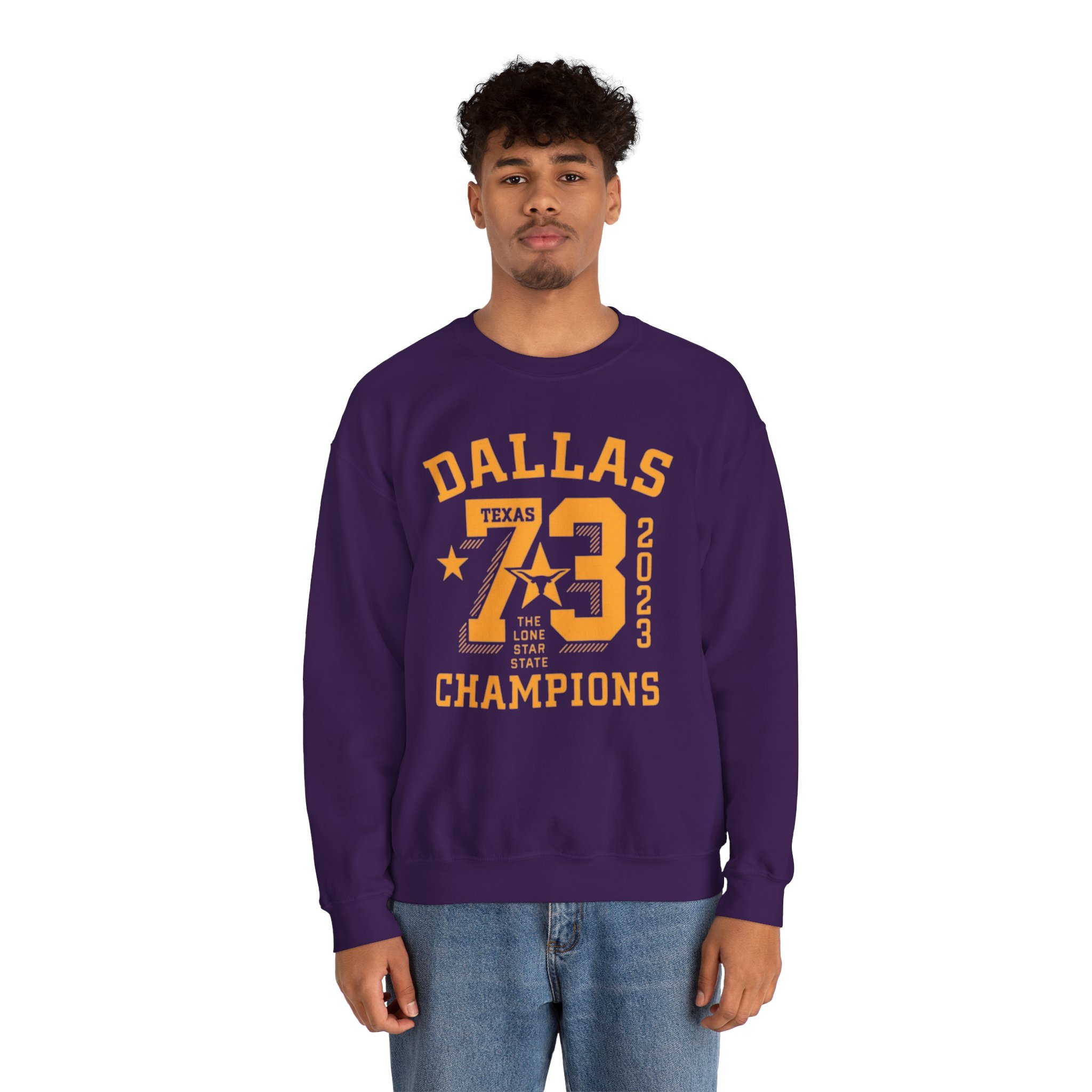 Dallas Champions Sweatshirt, Unisex Crewneck, Texas Sports Apparel, Gift for Fans, Casual Comfort, Perfect for Celebrations retro typography, - Image 5