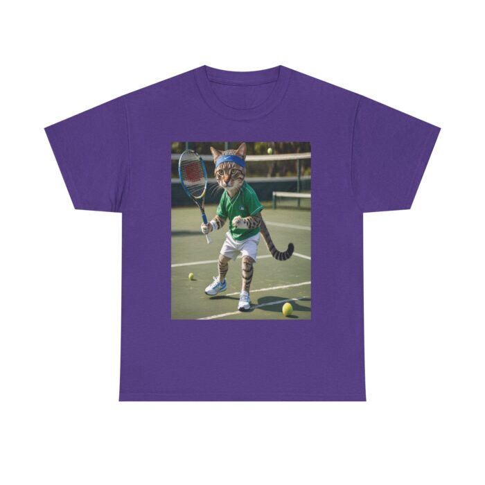 Funny Cat Tennis Unisex Heavy Cotton Tee, Sports Tee, Cat Lover Gift Playful Sports  Tennis Lovers Funny Animal - Image 13
