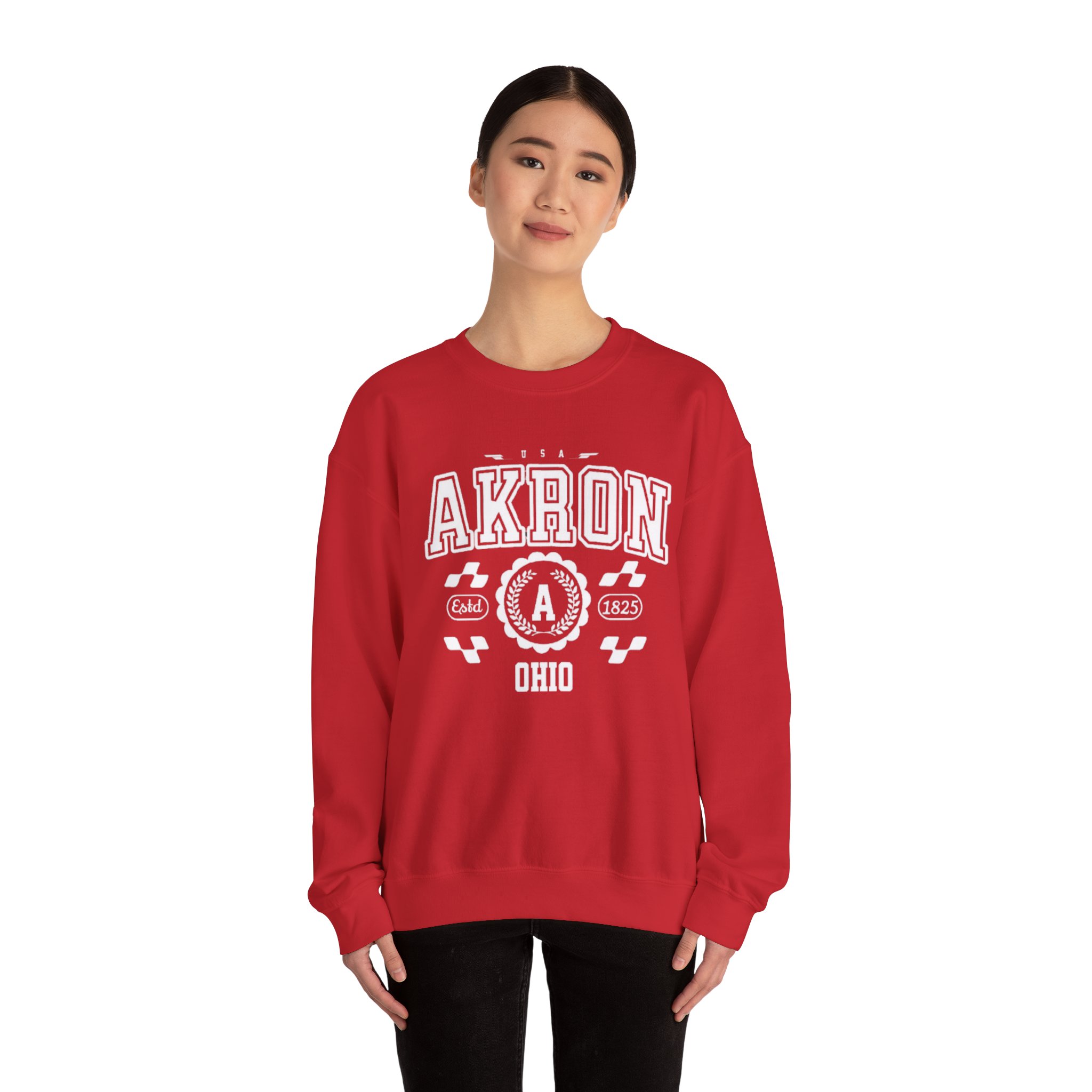 Akron Ohio athletic Vintage and Retro Style Crewneck Sweatshirt - Image 24