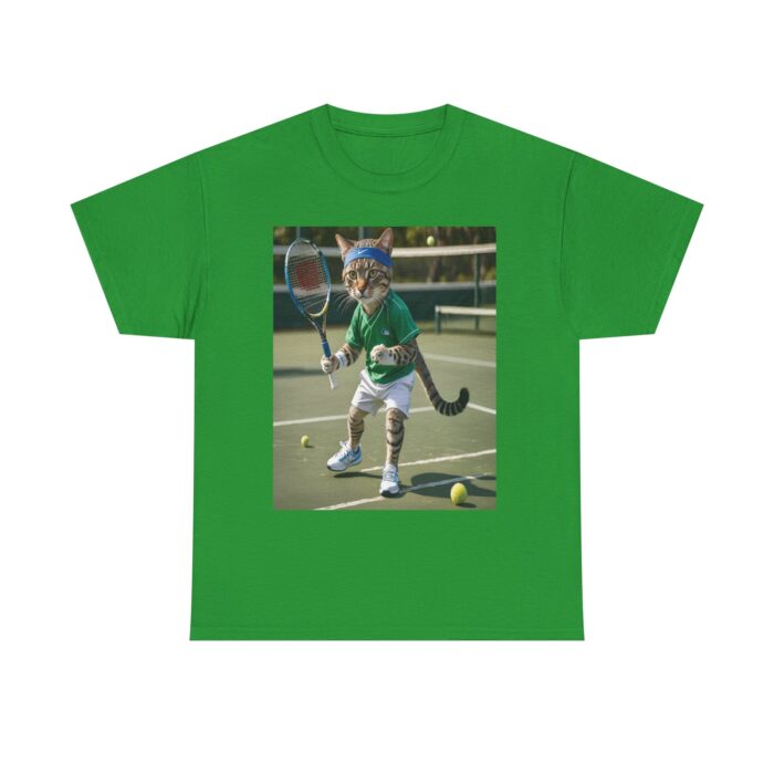 Funny Cat Tennis Unisex Heavy Cotton Tee, Sports Tee, Cat Lover Gift Playful Sports  Tennis Lovers Funny Animal - Image 9