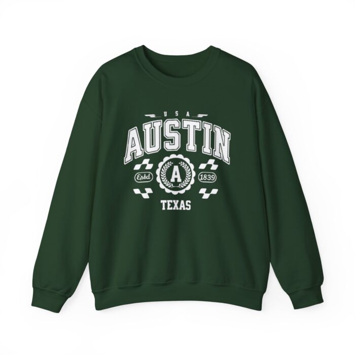 Austin Texas TX Vintage Sports Design Sweatshirt - Retro Athletic Pullover for Men and Women - Image 9