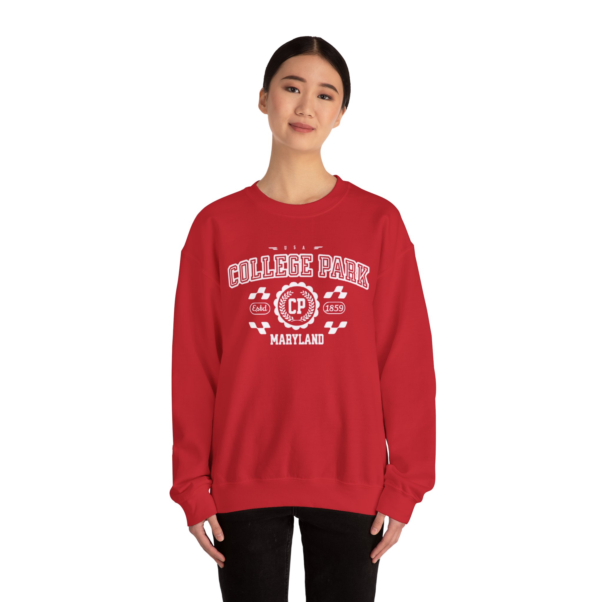 College Park Maryland MD Vintage Athletic Sports Sweatshirt - Unisex Crewneck - Image 24