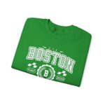 Boston Massachusetts Adult Unisex Crewneck Sweatshirt - Letter Graphic Print - Image 7