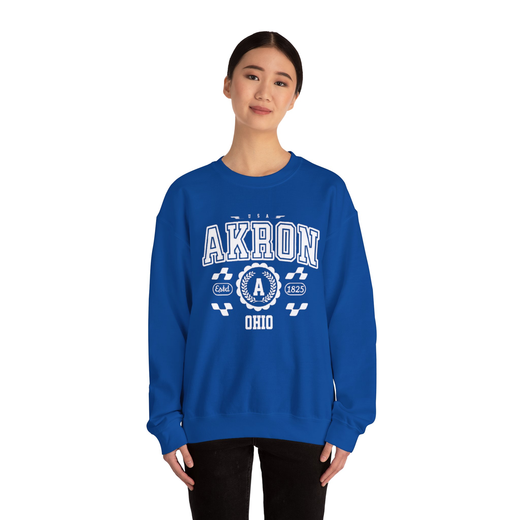 Akron Ohio athletic Vintage and Retro Style Crewneck Sweatshirt - Image 16