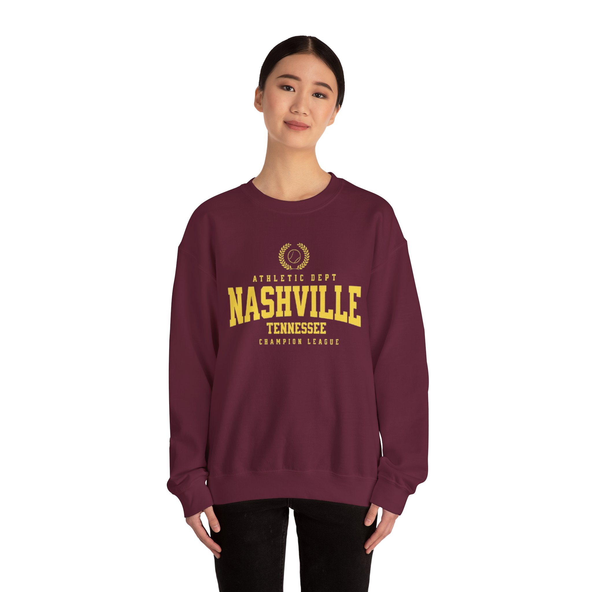 Nashville Tennessee Urban Varsity Crewneck Sweatshirt Music City Style Meets Athletic Flair - Image 8