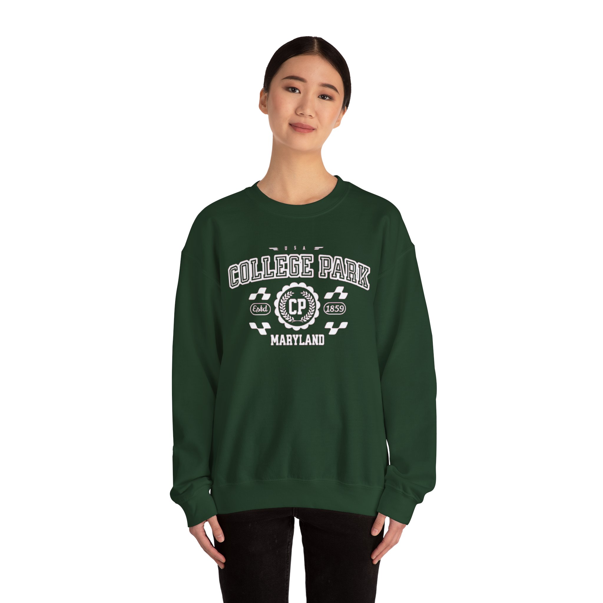 College Park Maryland MD Vintage Athletic Sports Sweatshirt - Unisex Crewneck - Image 8