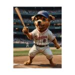 Dog Baseball Poster, Athletic Canine Art Print, Sports Wall Decor, Matte Vertical Print, Home Run Pet Portrait, Baseball Fan - Image 2