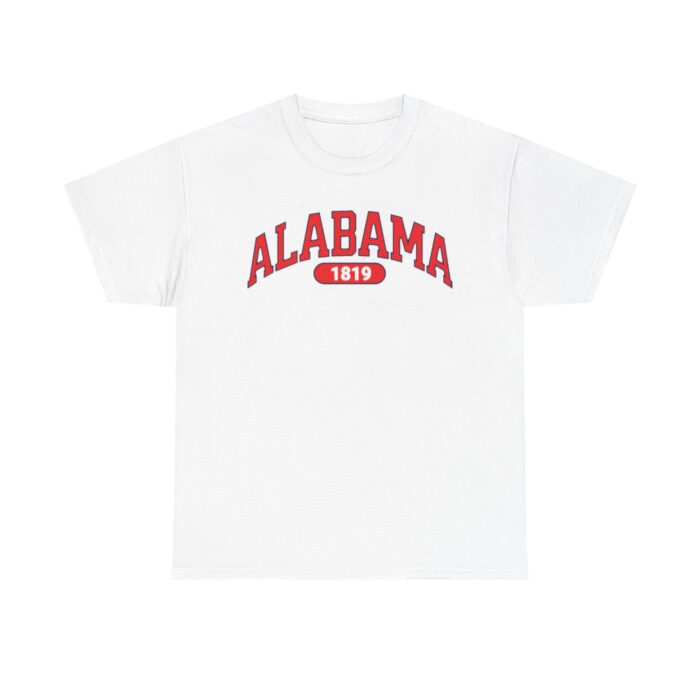 Alabama 1819 Unisex Heavy Cotton Tee, Soft Casual T-Shirt, Gift for Alabama Fans, Retro Style Tee, College Spirit Wear, - Image 1
