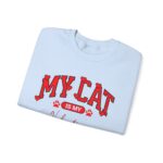 Adorable VALENTINE'S  cat-themed sweatshirt featuring red text with heart accents and paw prints for cat lovers sweater - Image 15