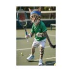 Funny Tennis Cat Matte Vertical Poster, Sporty Tennis Cat Wall Art, Humorous Cat Tennis Player Print, Competitive Animal - Image 14