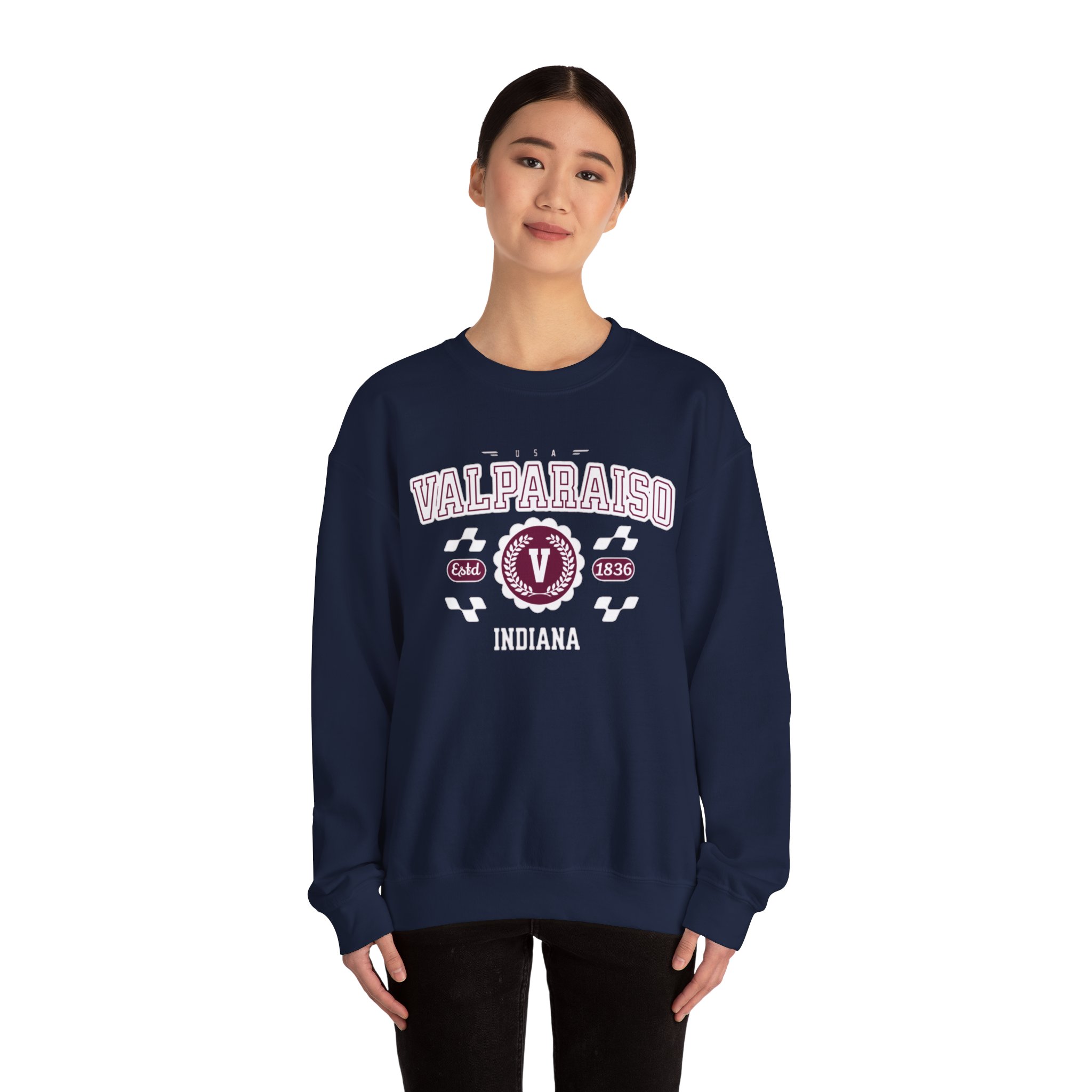 Vintage Valparaiso Indiana Athletic Sports Design varsity pullover sweater Crewneck Sweatshirt - Image 24