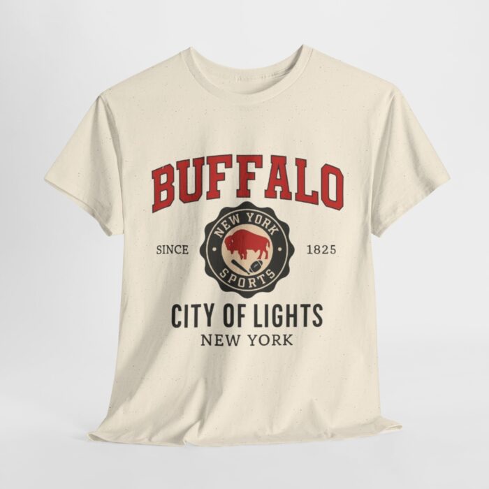 Buffalo New York City Lights Unisex Heavy Cotton Tee, Graphic Tee, Casual Wear, Gift for New Yorkers, Travel Souvenir, City Pride Shirt - Image 4