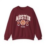 East 1839 Austin Texas TX Vintage Athletic Sports Design Pullover Crewneck Sweatshirt - Image 45