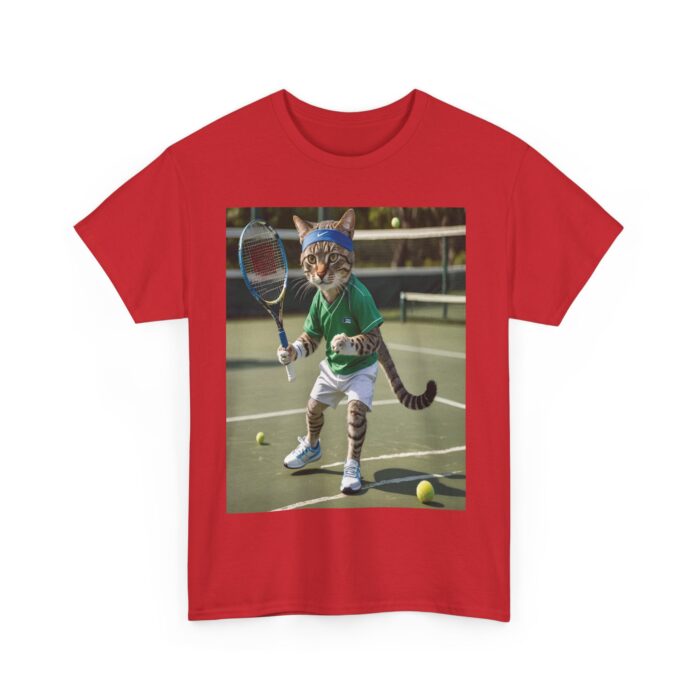 Funny Cat Tennis Unisex Heavy Cotton Tee, Sports Tee, Cat Lover Gift Playful Sports  Tennis Lovers Funny Animal - Image 23