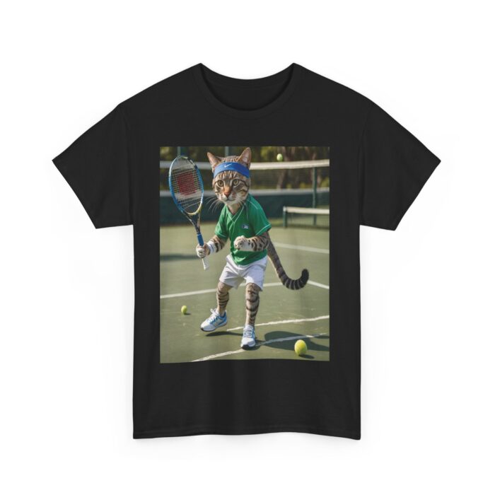 Funny Cat Tennis Unisex Heavy Cotton Tee, Sports Tee, Cat Lover Gift Playful Sports  Tennis Lovers Funny Animal - Image 7