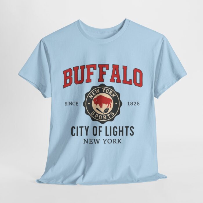 Buffalo New York City Lights Unisex Heavy Cotton Tee, Graphic Tee, Casual Wear, Gift for New Yorkers, Travel Souvenir, City Pride Shirt - Image 6