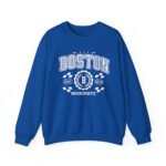 Boston Massachusetts Adult Unisex Crewneck Sweatshirt - Letter Graphic Print - Image 9