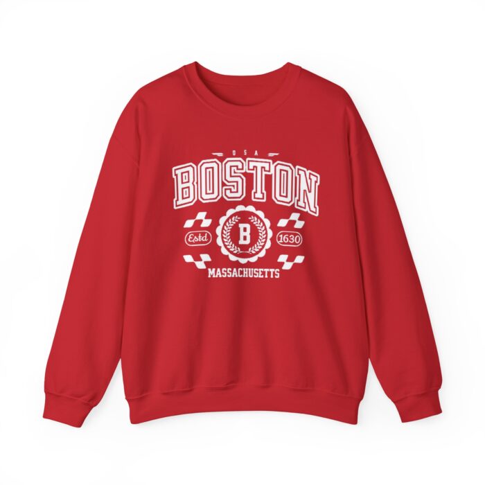 Boston Massachusetts Adult Unisex Crewneck Sweatshirt - Letter Graphic Print - Image 21