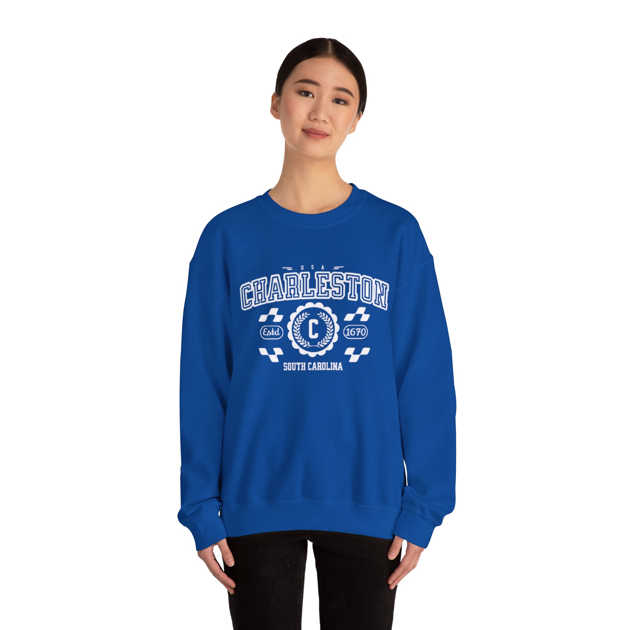 Charleston South Carolina SC Varsity Style Sweatshirt - Unisex Vintage Athletic Crewneck sweater or hoodie - Image 12