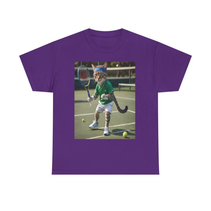Funny Cat Tennis Unisex Heavy Cotton Tee, Sports Tee, Cat Lover Gift Playful Sports  Tennis Lovers Funny Animal - Image 17
