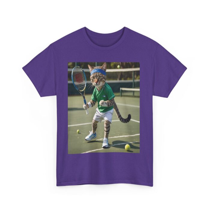 Funny Cat Tennis Unisex Heavy Cotton Tee, Sports Tee, Cat Lover Gift Playful Sports  Tennis Lovers Funny Animal - Image 15