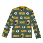 Green Bay Packers All-Over Print Men's Lapel T-shirt With Neckline Zipper Closure - Image 3