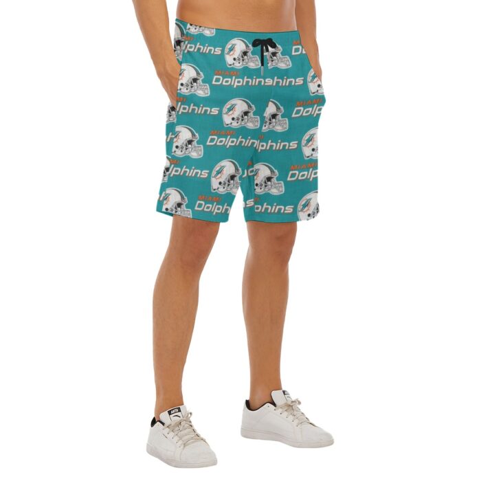 Miami Dolphins Zubaz All-Over Print Men's Beach Shorts With Elastic Waist - Image 4