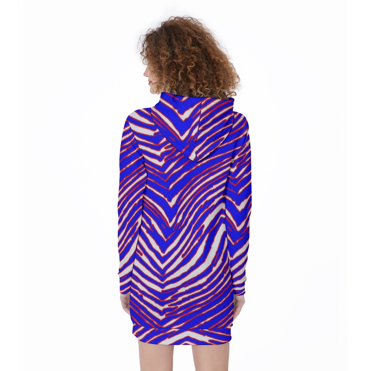 Buffalo Bills Zubaz All-Over Print Women's Long Hoodie - Image 3