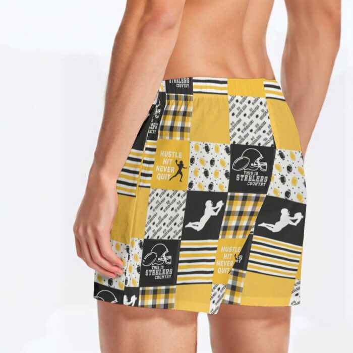 Pittsburgh Steelers All-Over Print Men's Short Boxer Briefs|115GSM Cotton poplin - Image 4