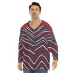 New England Patriots All-Over Print Men's V-neck Ice Hockey Jersey - Image 6