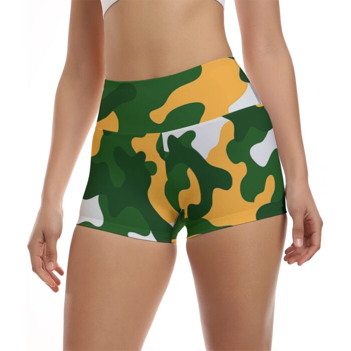 Green Bay Packers All-Over Print Women's Ultra-Short Yoga Shorts - Image 2