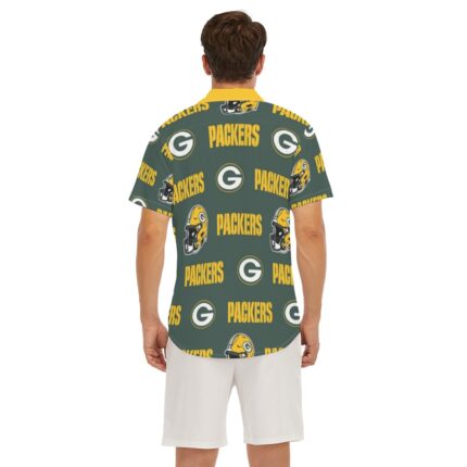 Green Bay Packers All-Over Print Men's Deep V-neck Short Sleeve T-shirt