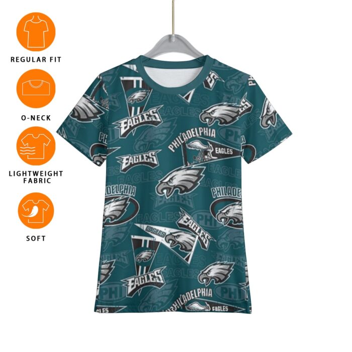 Philadelphia Eagles Zubaz All-Over Print Kid's T-Shirt - Image 4