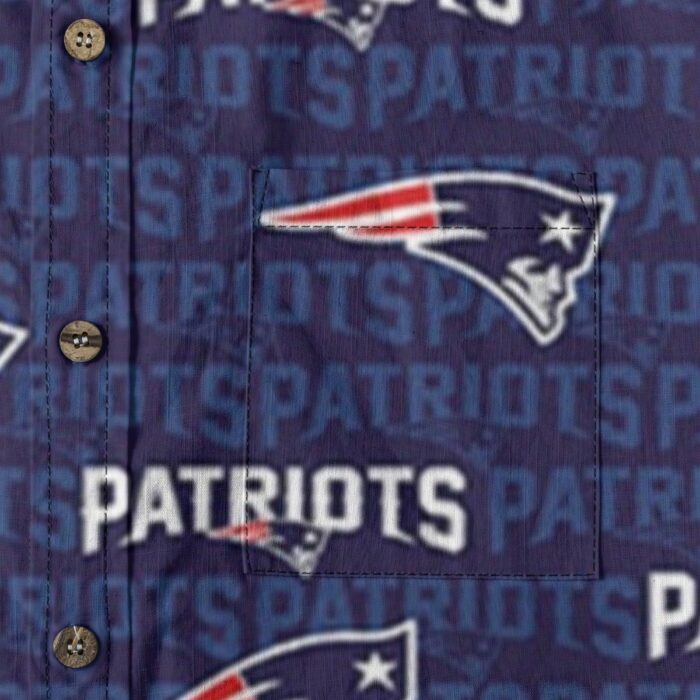 New England Patriots All-Over Print Men's Casual Lapel Long Sleeve Shirt|125GSM Cotton - Image 3
