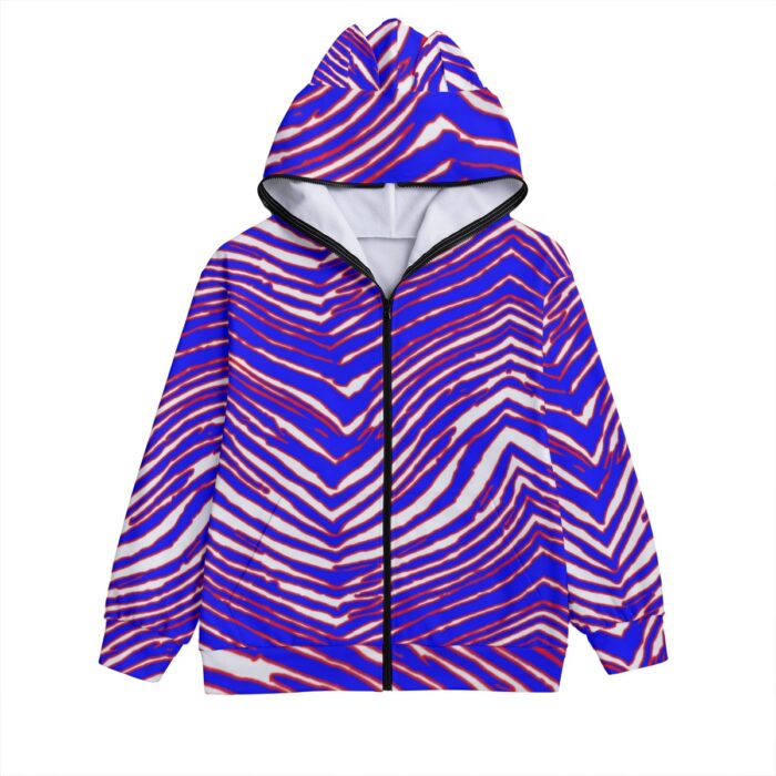 Buffalo Bills Zubaz All-Over Print Unisex Pullover Hoodie With Zipper Closure - Image 2