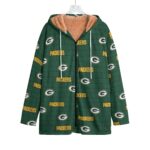 Green Bay Packers All-Over Print Kid's Plush Windbreaker - Image 2